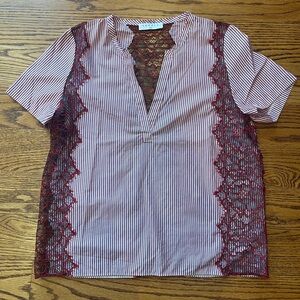 sandro top size 3 cotton lace